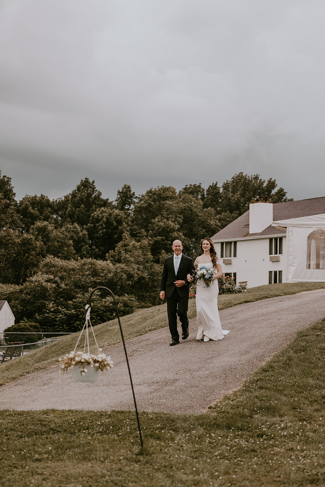 Bride walking down the aisle with her father