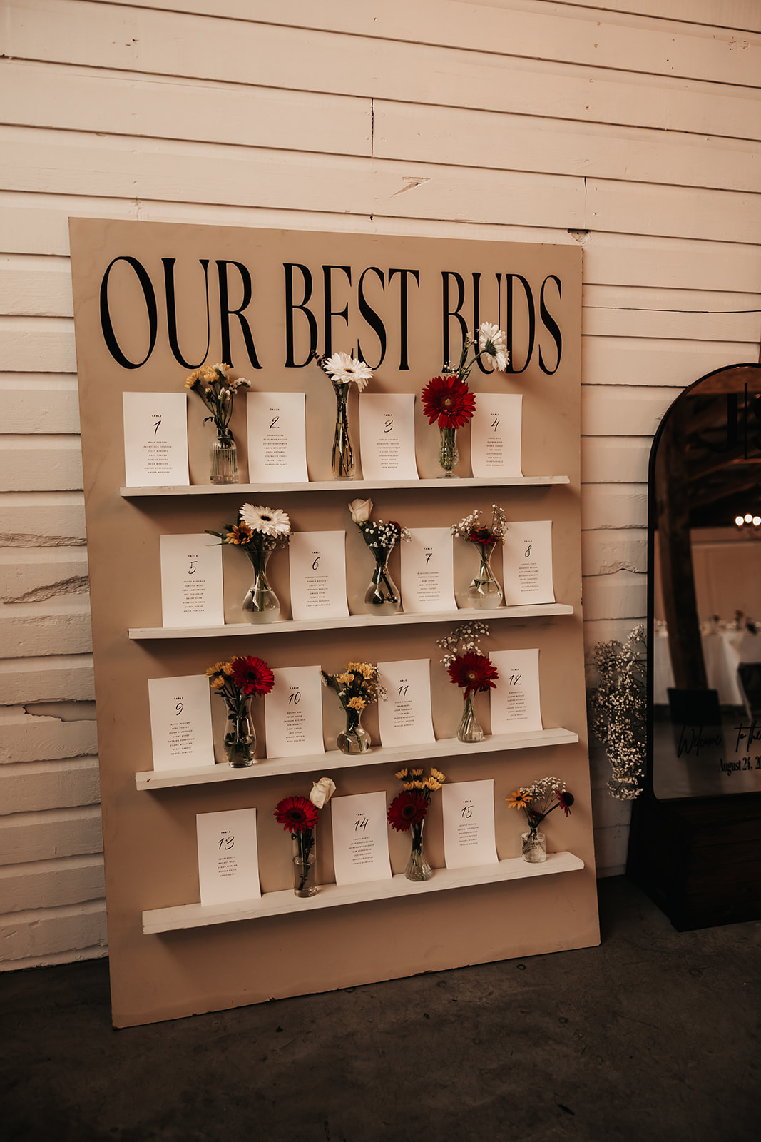 Wedding reception seating signage